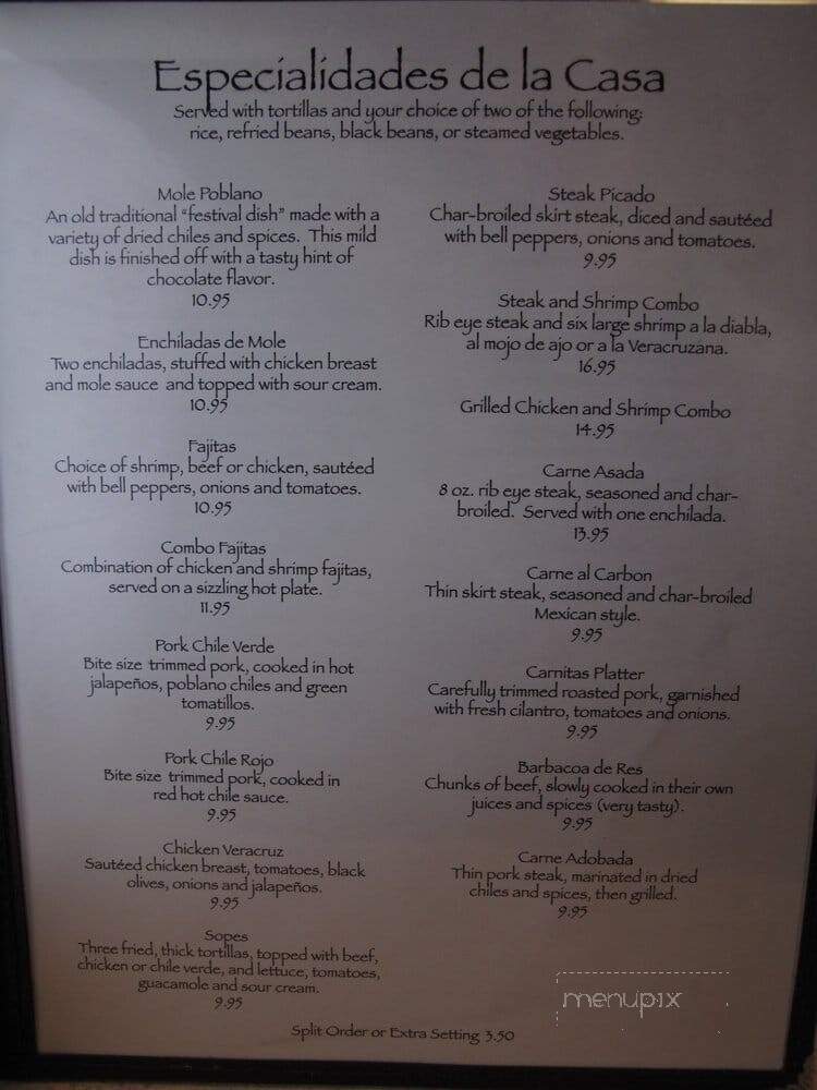 Alejandra's Mexican Food - Visalia, CA menu_pic