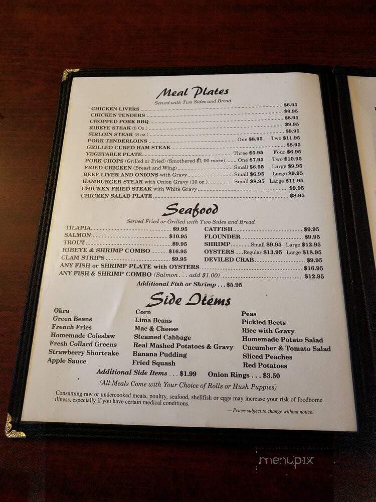 Old South - Creedmoor, NC menu_pic