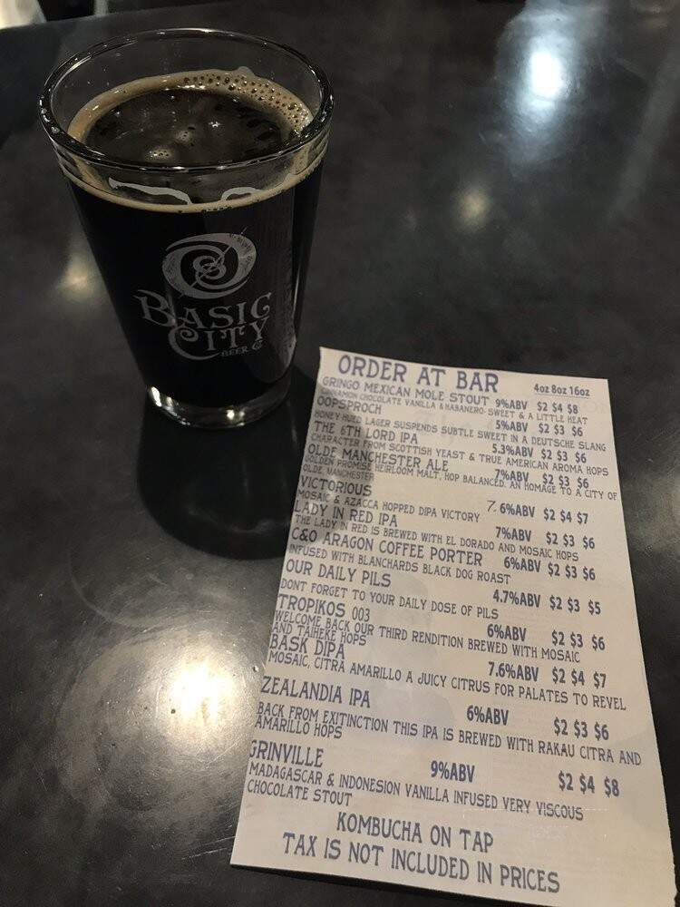 Basic City Beer - Waynesboro, VA menu_pic