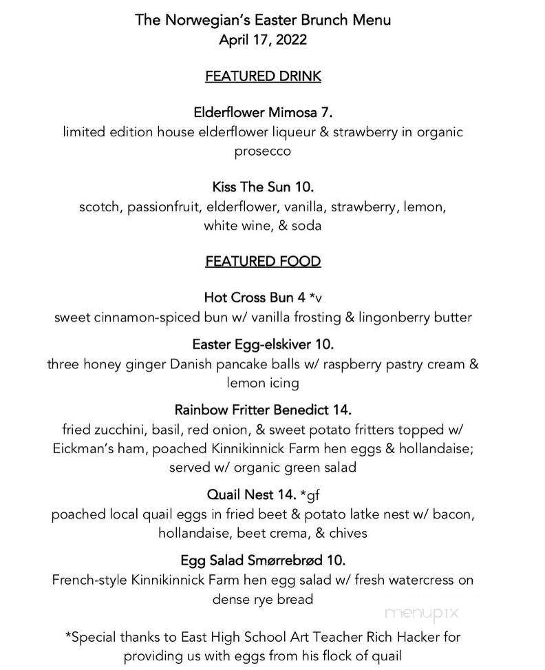 The Norwegian - Rockford, IL menu_pic