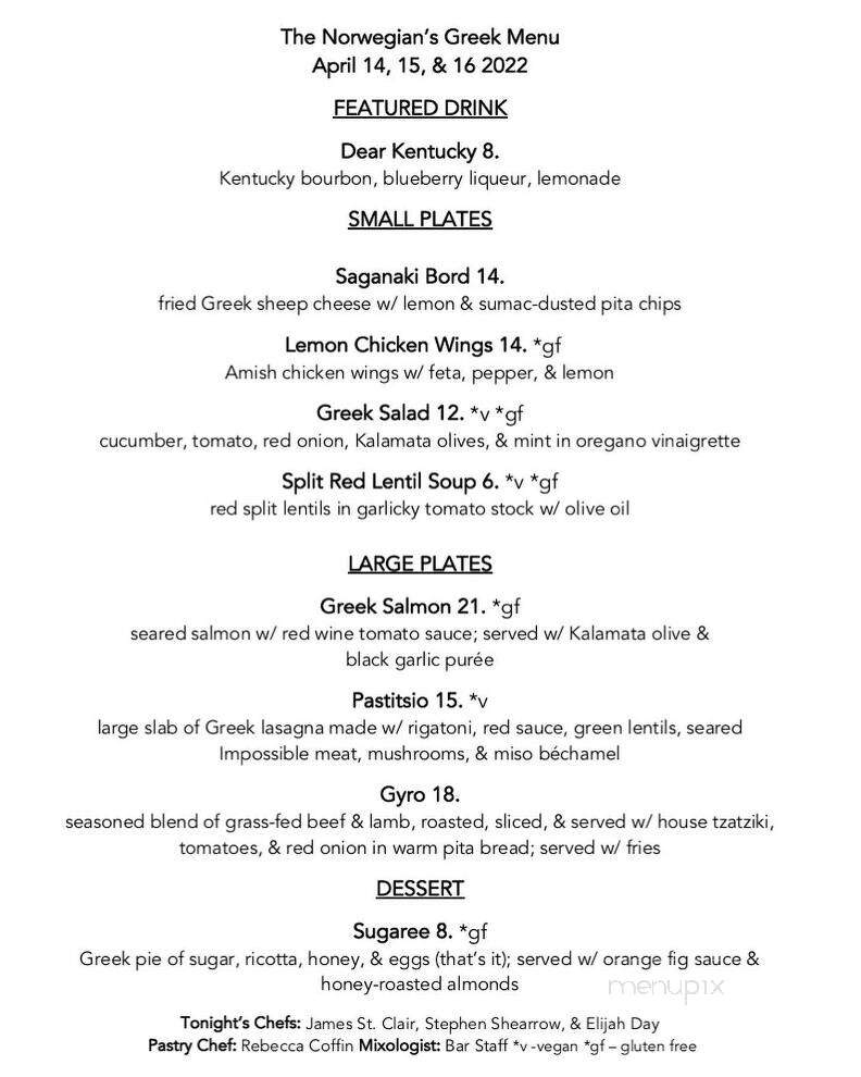 The Norwegian - Rockford, IL menu_pic