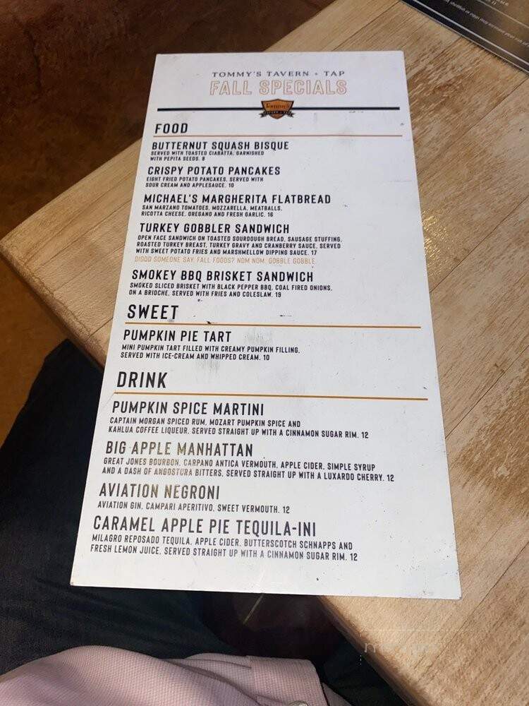 Tommy's Tavern + Tap - Bridgewater Township, NJ menu_pic