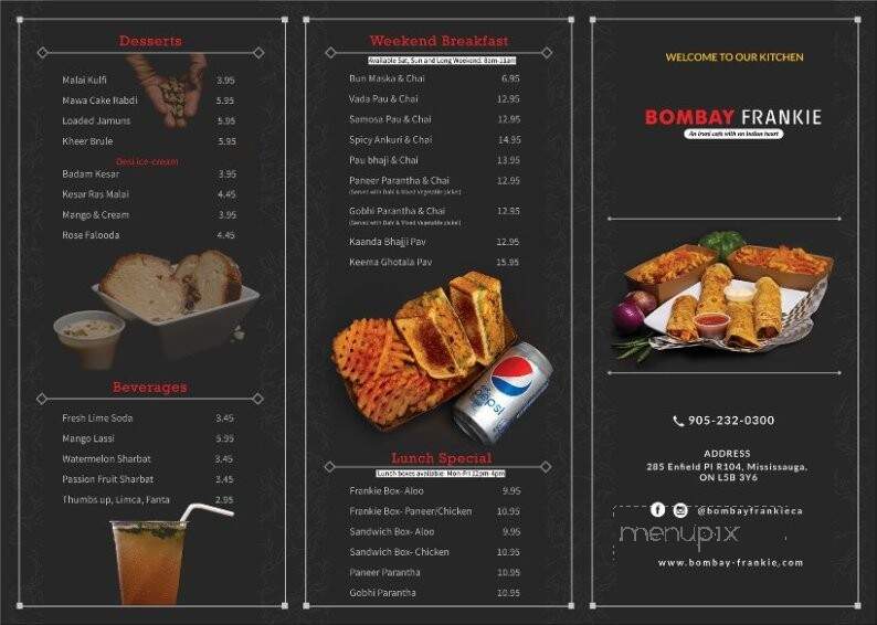 Bombay Frankie - Mississauga, ON menu_pic
