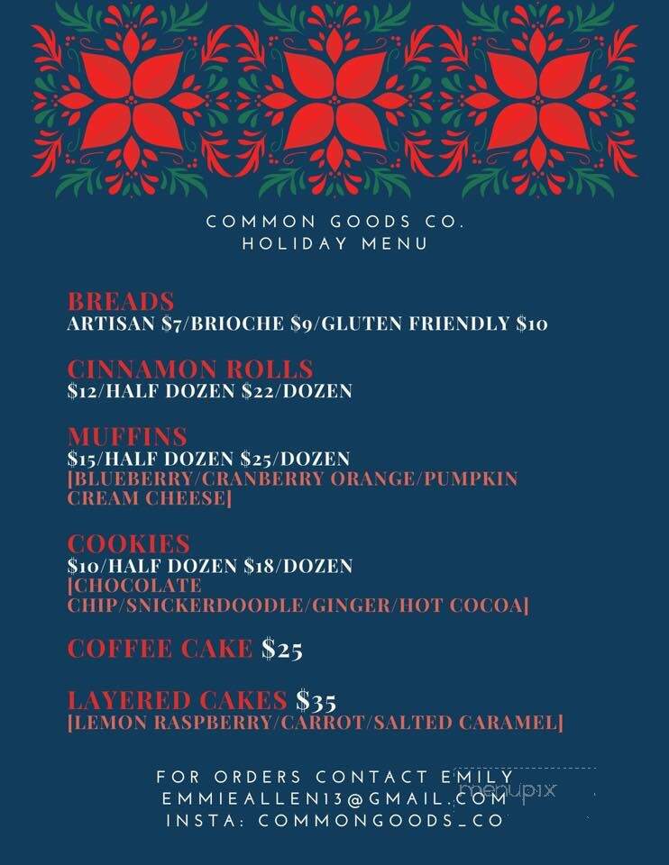 Common Goods - Ruston, LA menu_pic