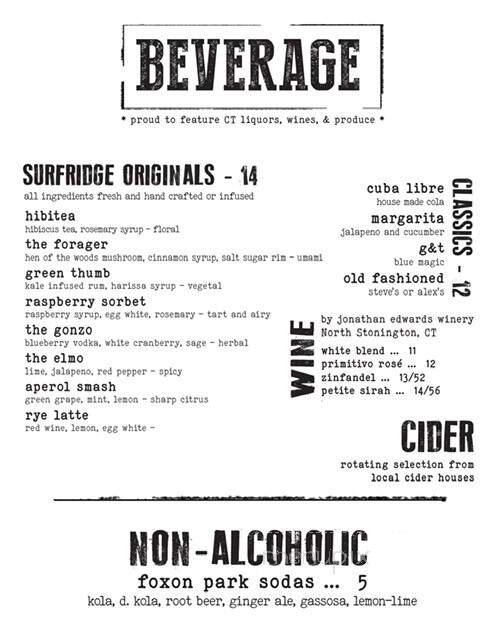 Surfridge Brewing - Centerbrook, CT menu_pic