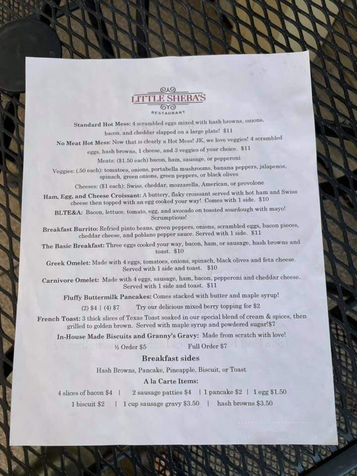 Little Sheba's - Richmond, IN menu_pic