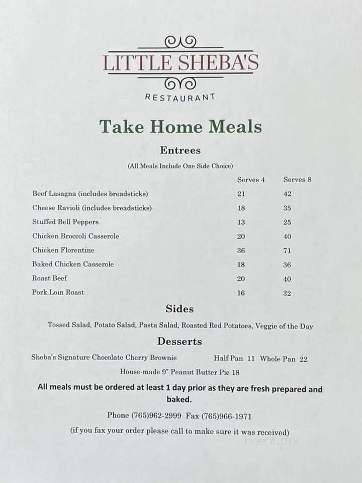 Little Sheba's - Richmond, IN menu_pic