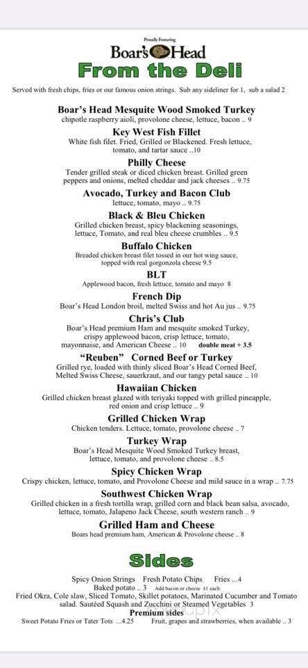 Christopher's Grill & Bar - Lake Wylie, SC menu_pic
