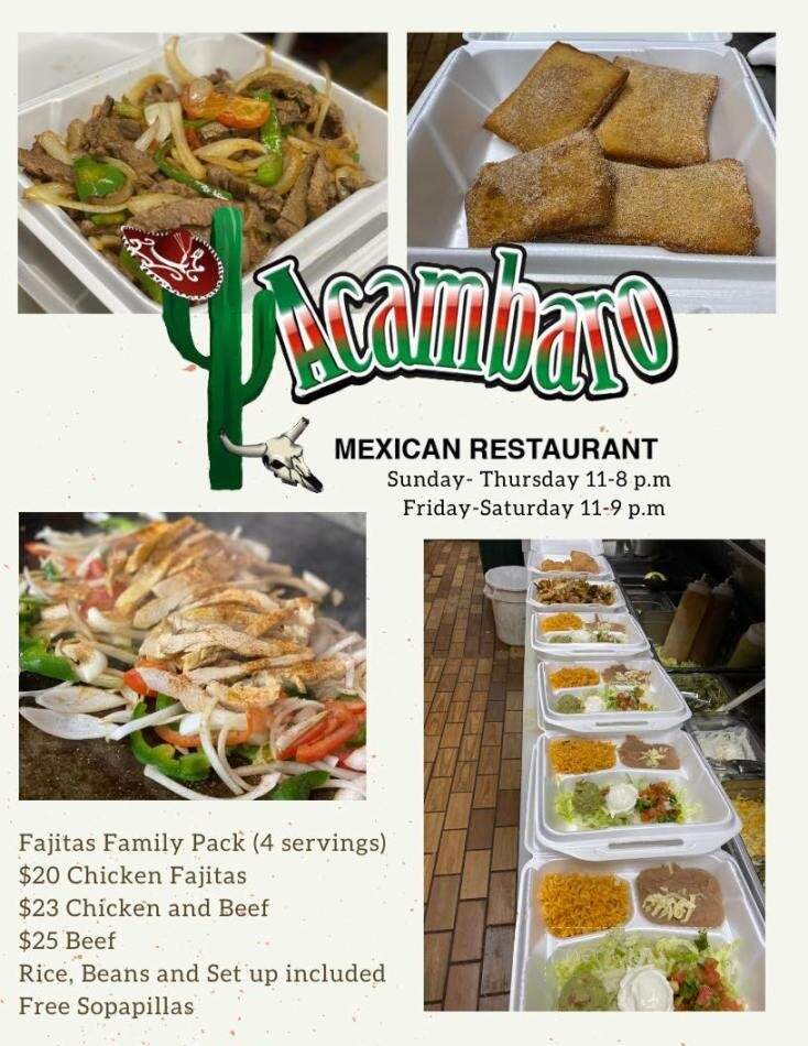 Acambaro Mexican Restaurant - Rogers, AR menu_pic