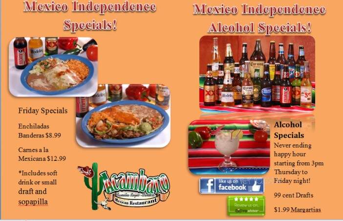 Acambaro Mexican Restaurant - Rogers, AR menu_pic