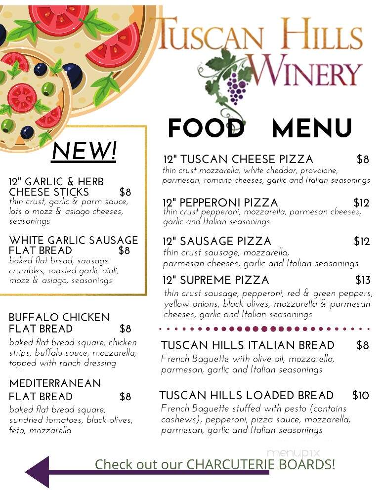 Tuscan Hills Winery - Effingham, IL menu_pic