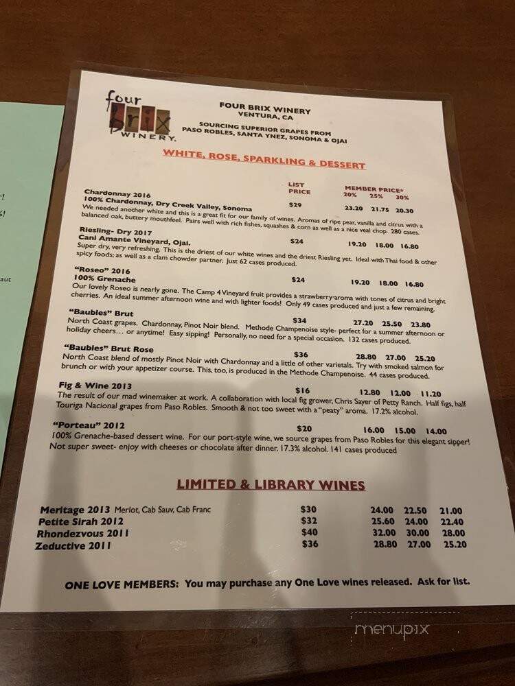 Four Brix Winery & Tasting Room - Ventura, CA