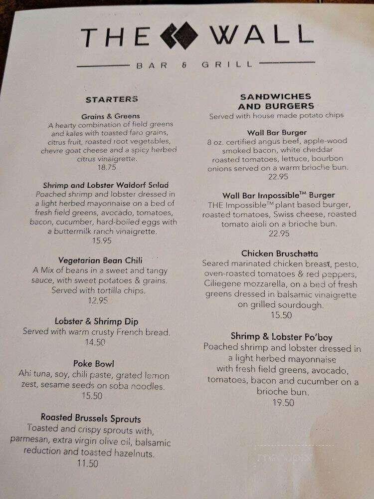 Off the Wall Bar - Kirkwood, CA menu_pic