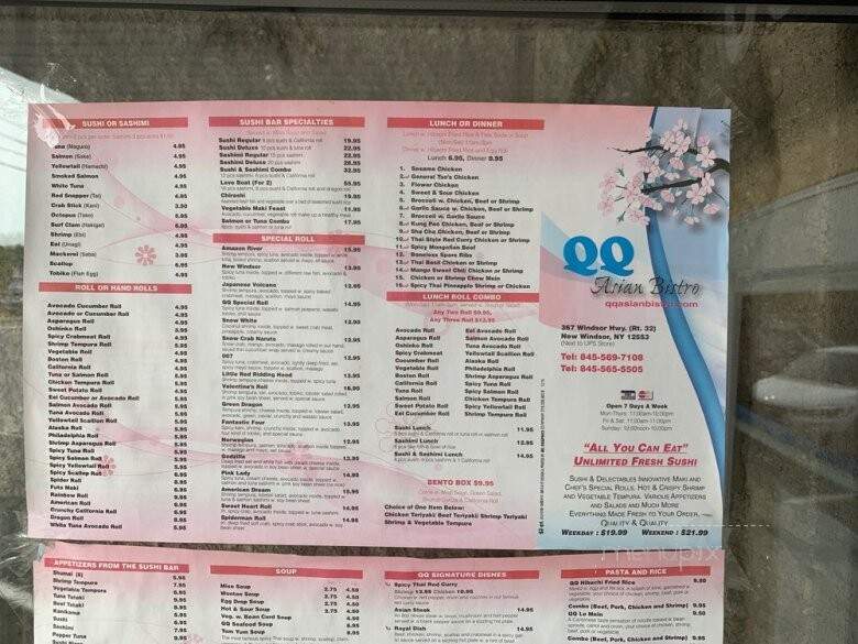 QQ Asian Bistro - New Windsor, NY menu_pic