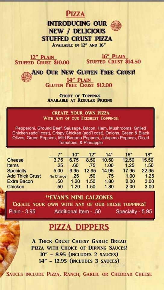 Angelo's Pizza Co - Carey, OH menu_pic