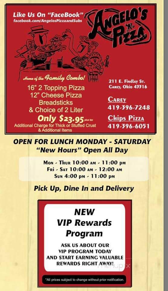 Angelo's Pizza Co - Carey, OH menu_pic