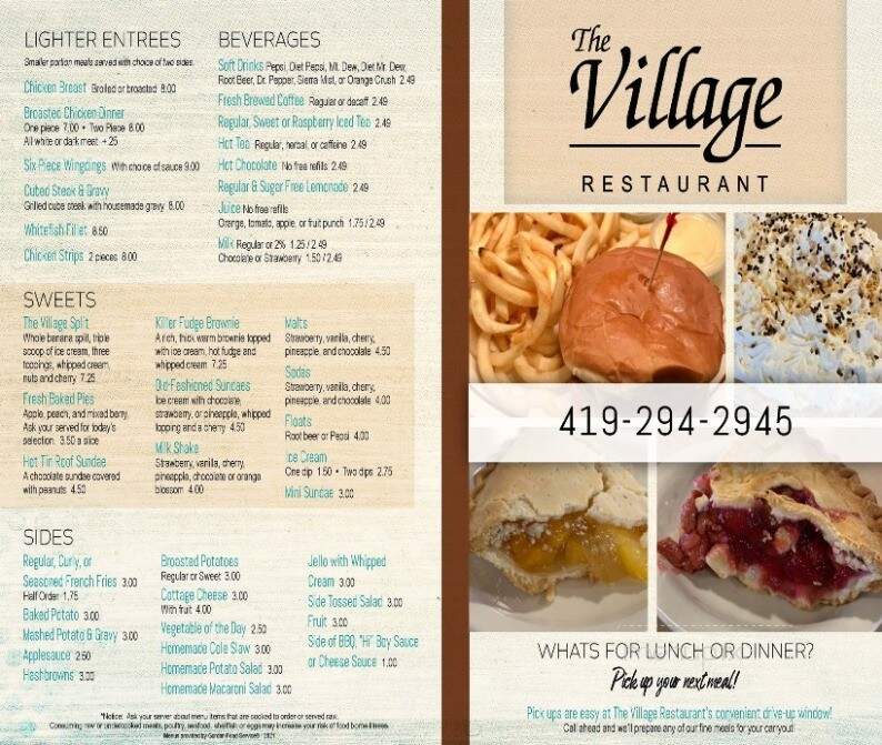 Village Family Restaurant - Upper Sandusky, OH menu_pic