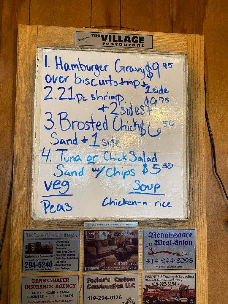 Village Family Restaurant - Upper Sandusky, OH menu_pic