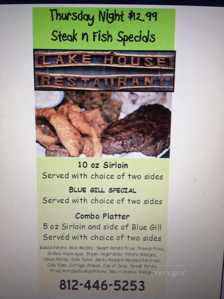 Lake House Restaraunt - Brazil, IN menu_pic