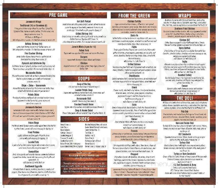 Jameson's Pub - Frankfort, IL menu_pic
