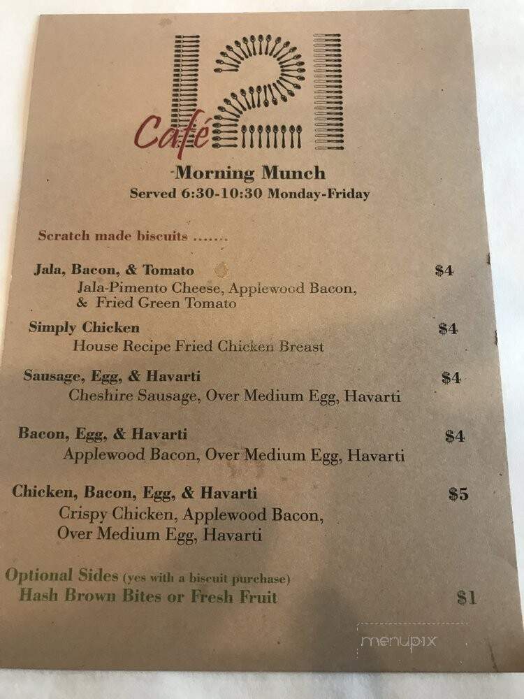 Cafe 121 - Sanford, NC menu_pic