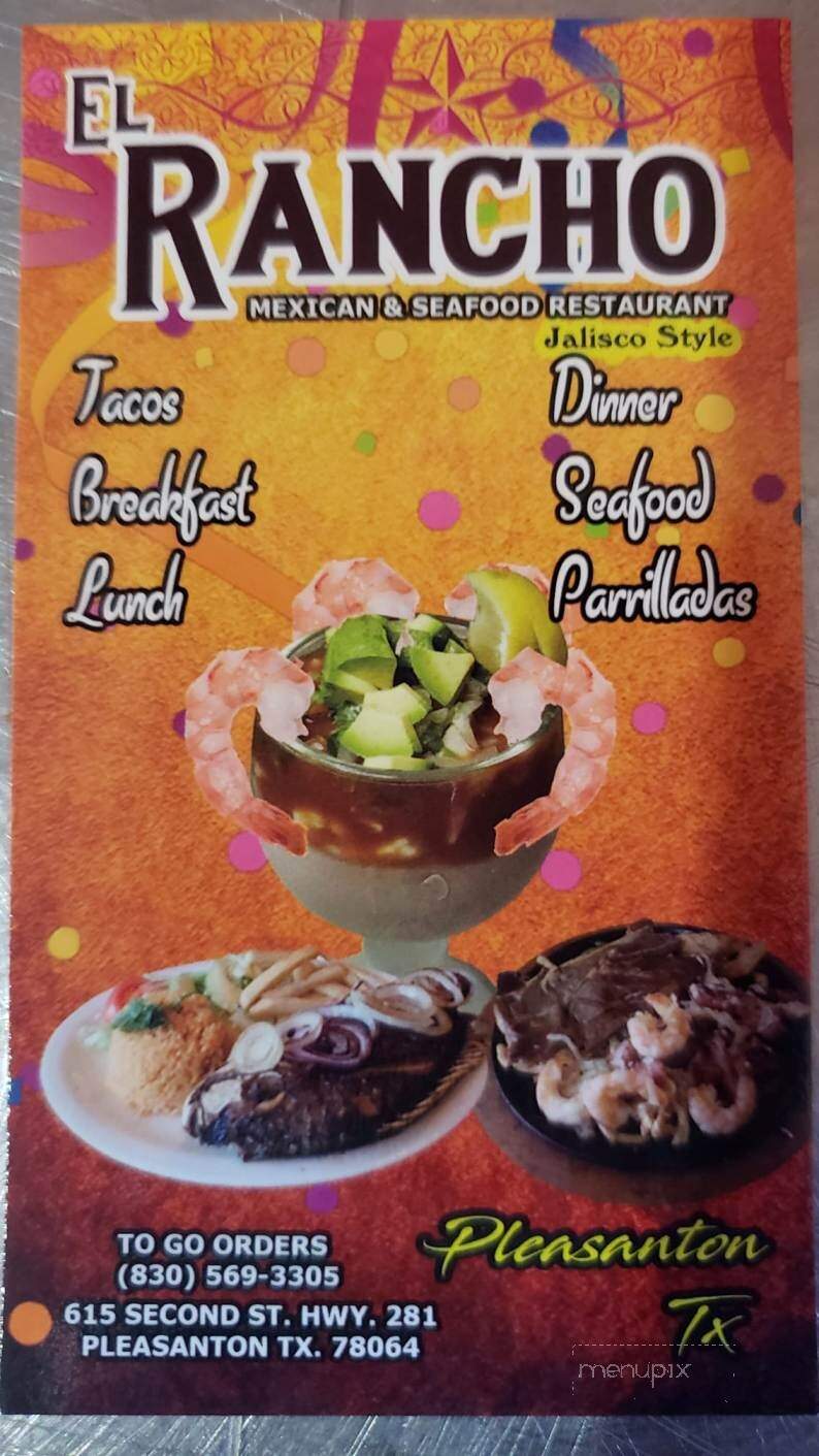 El Rancho Mexican Restaurant - Pleasanton, TX menu_pic