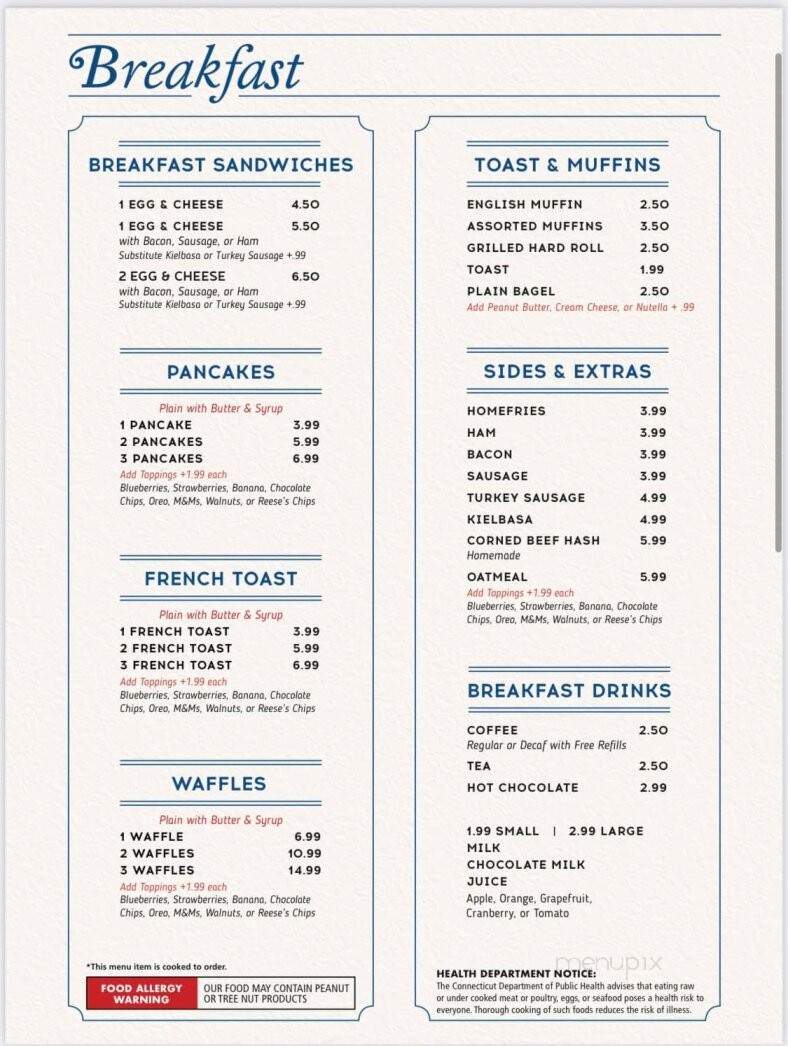 New Hartford Diner - New Hartford, CT menu_pic