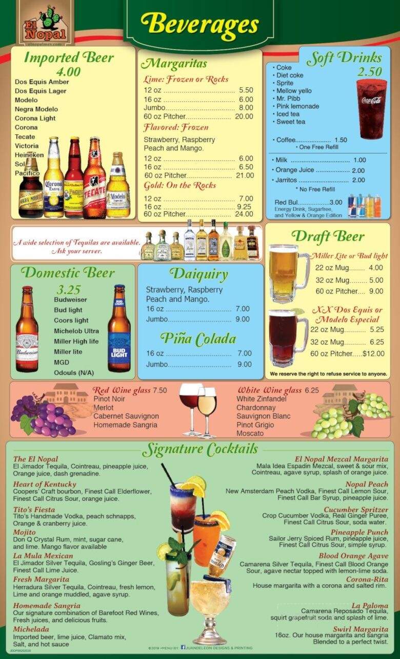 El Nopal Mexican Cuisine - Seymour, IN menu_pic