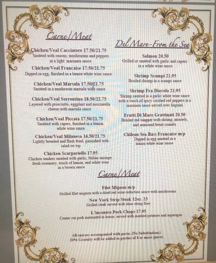 Lincontro Italian Restaurant - Lake Wales, FL menu_pic