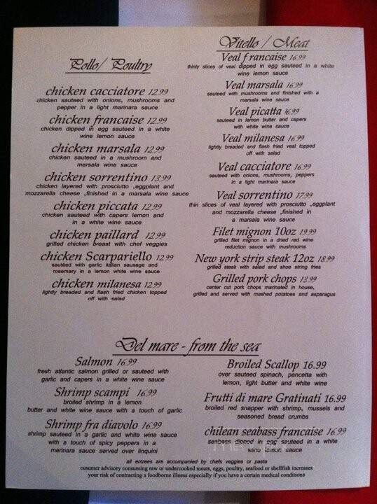 Lincontro Italian Restaurant - Lake Wales, FL menu_pic