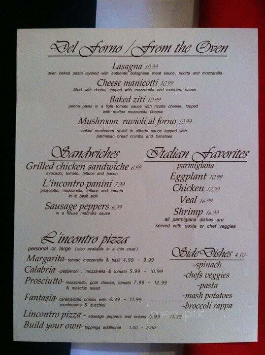 Lincontro Italian Restaurant - Lake Wales, FL menu_pic