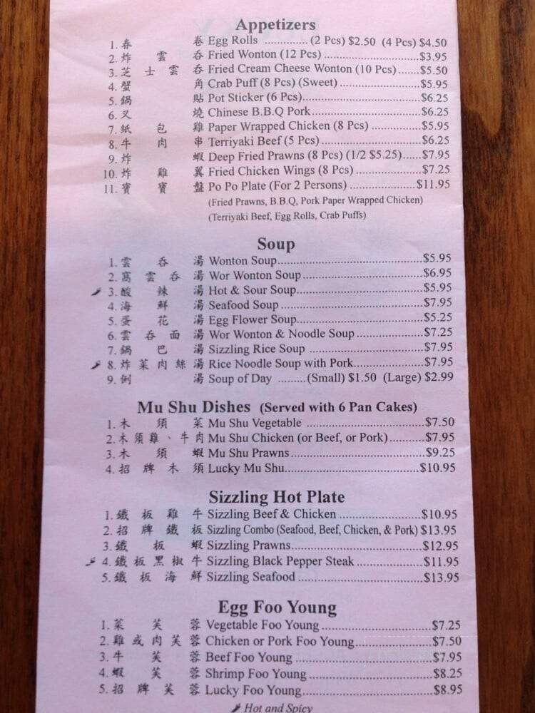 Lucky Chinese - Red Bluff, CA menu_pic