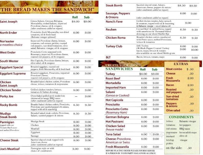 Virgilio's Italian Bakery - Gloucester, MA menu_pic