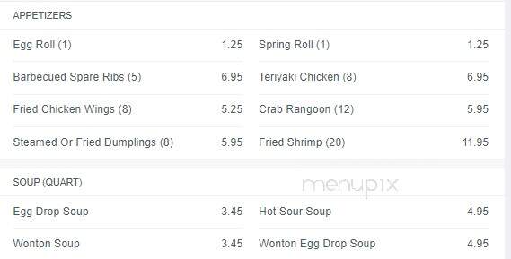 Lings Buffet - Lakeland, FL menu_pic