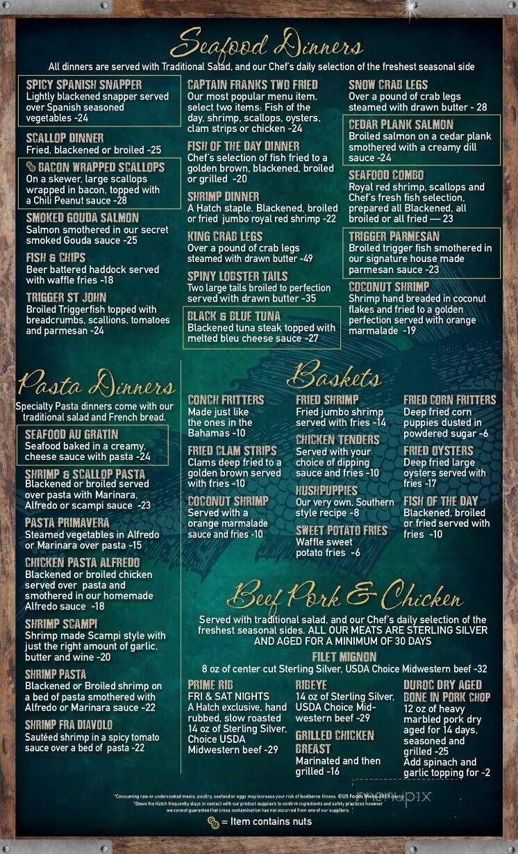 Down The Hatch Seafood Restaurant - Ponce Inlet, FL menu_pic