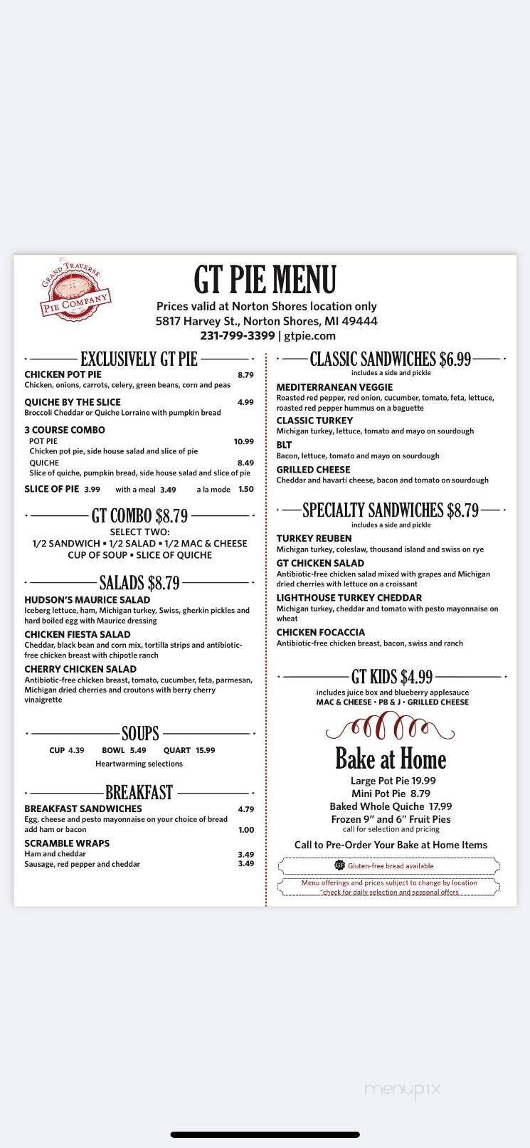 Grand Traverse Pie Co Bakery - Muskegon, MI menu_pic