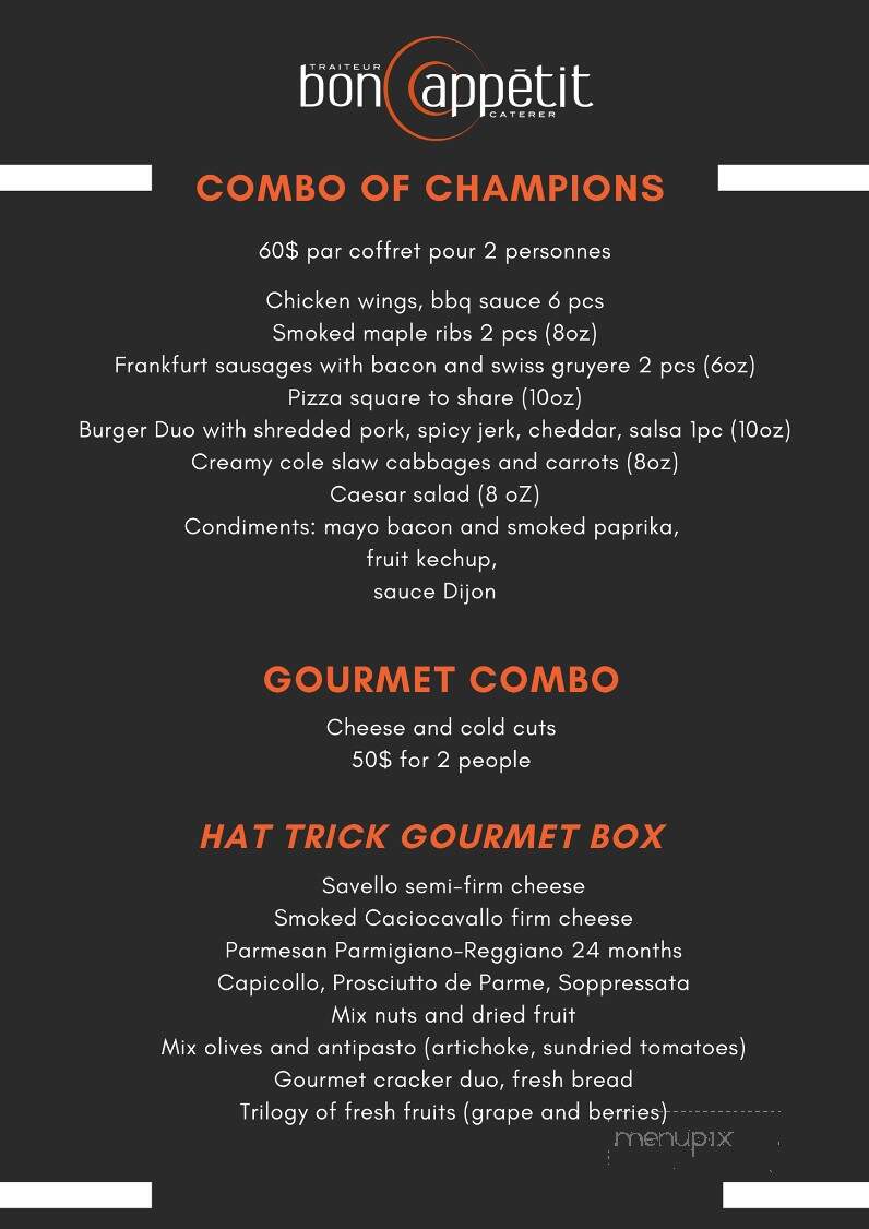 Traiteur Bon Appetit Inc - Montreal, QC menu_pic