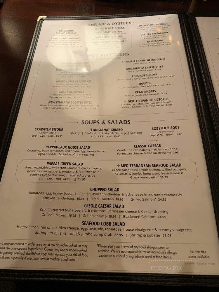 Pappadeaux Seafood Kitchen - Westmont, IL menu_pic