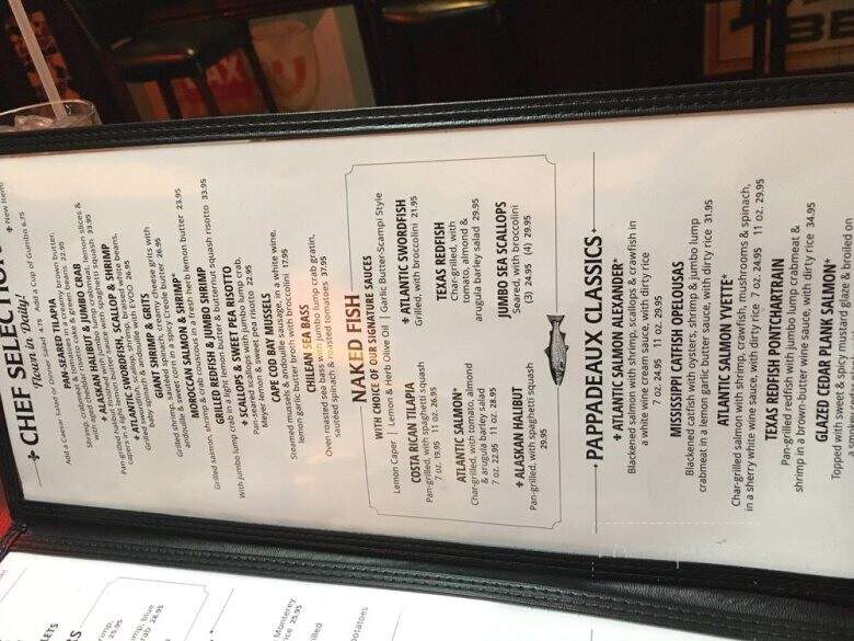 Pappadeaux Seafood Kitchen - Westmont, IL menu_pic