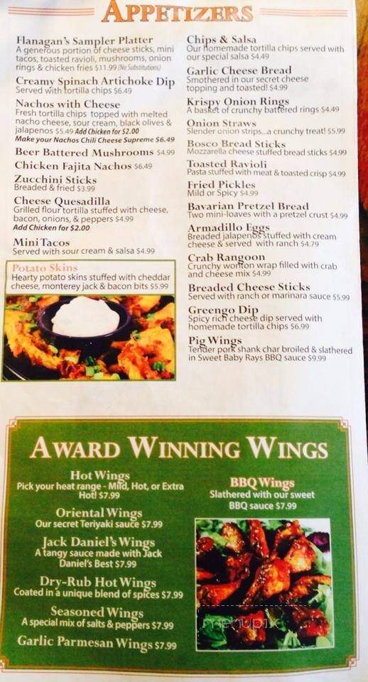 EL Flanagan's Sports-Spirits - Highland, IL menu_pic
