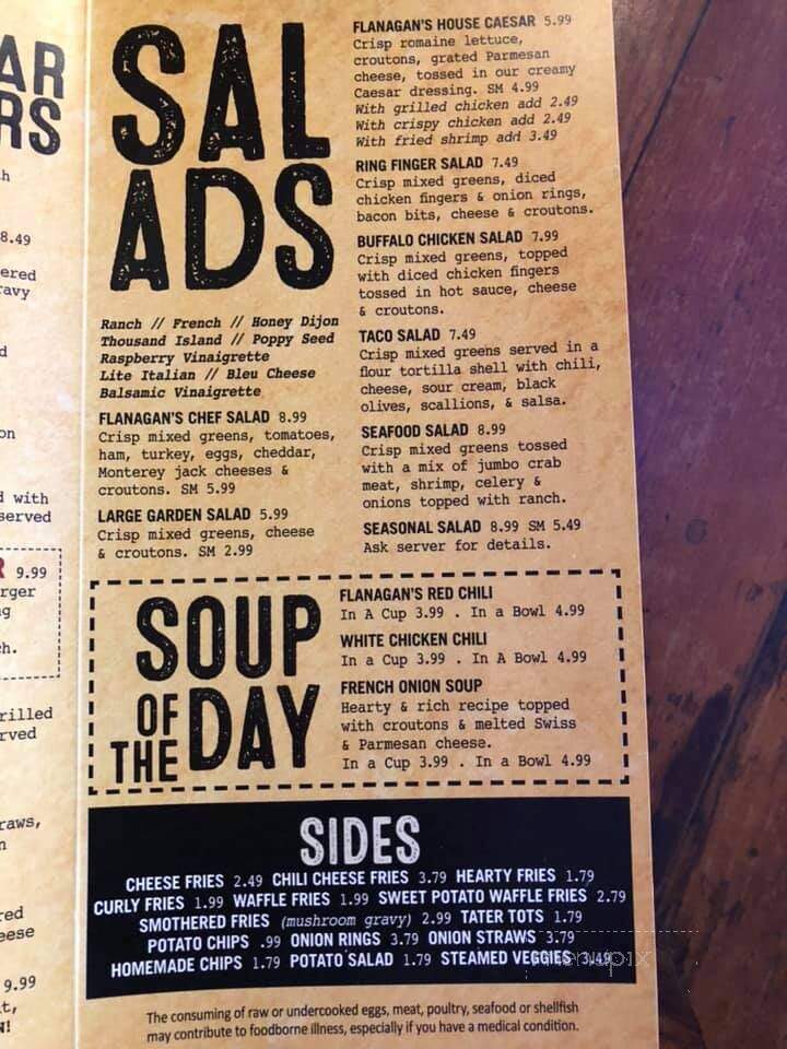 EL Flanagan's Sports-Spirits - Highland, IL menu_pic