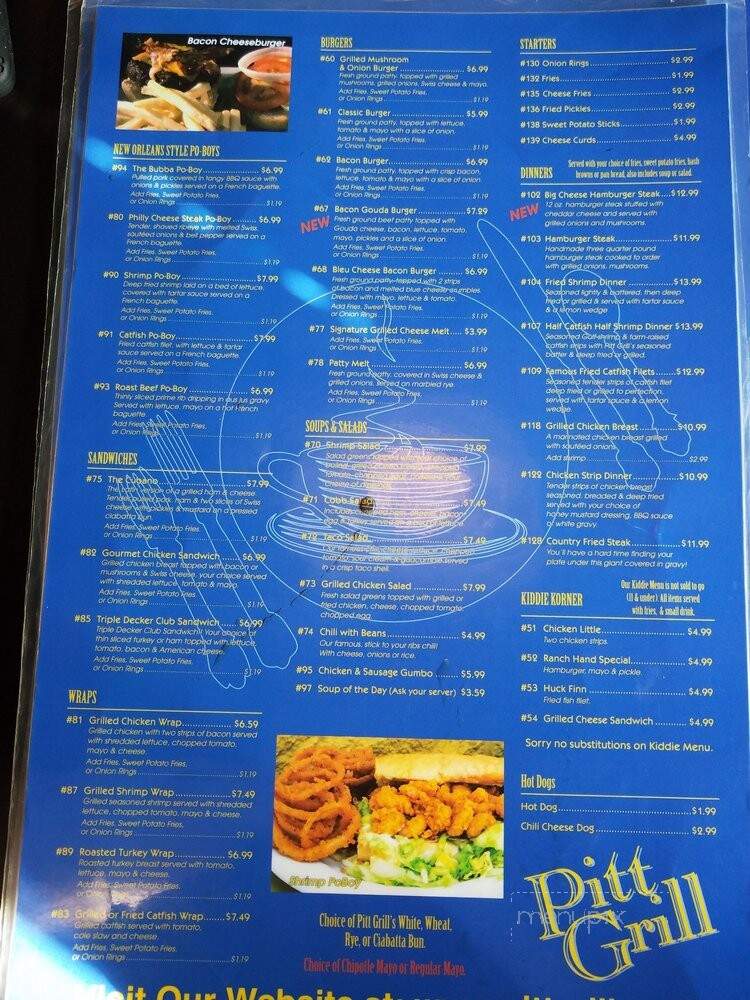 Pitt Grill Restaurant - Alexandria, LA menu_pic