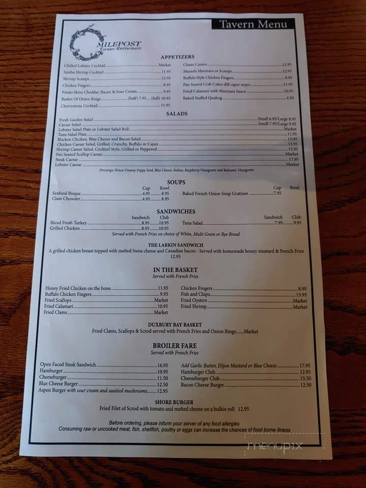 Milepost Tavern Restaurant - Duxbury, MA