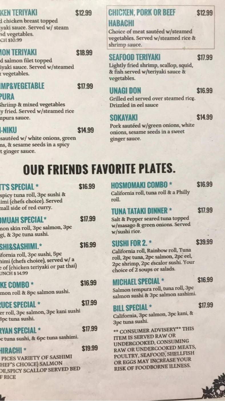 Wasabi Cafe - Concord, NC menu_pic
