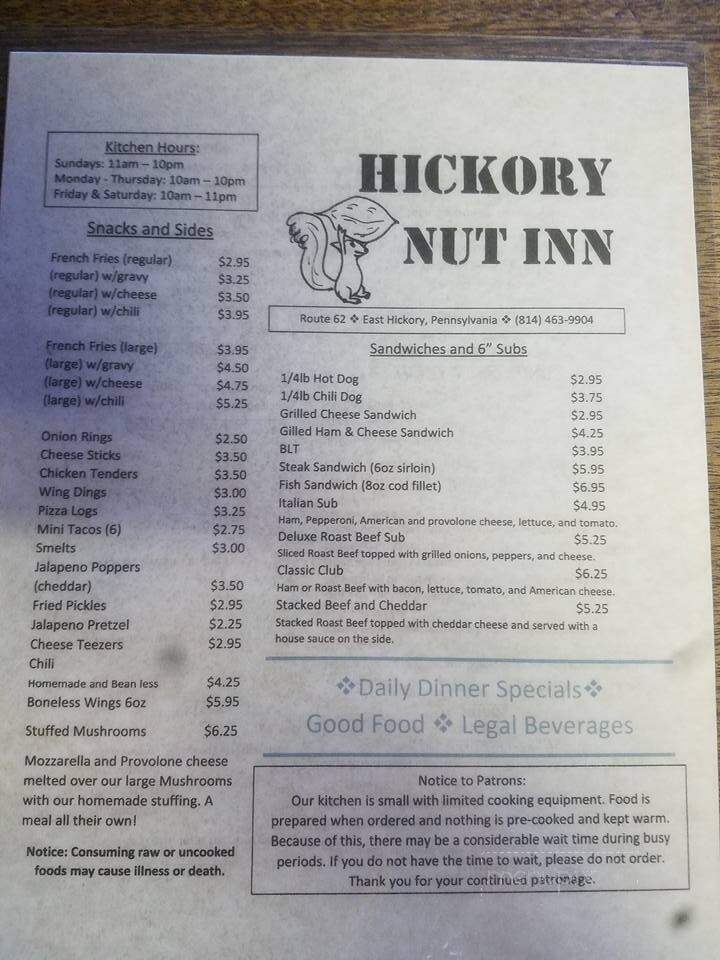 Hickory Nut Inn - Tidioute, PA