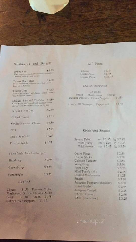 Hickory Nut Inn - Tidioute, PA menu_pic
