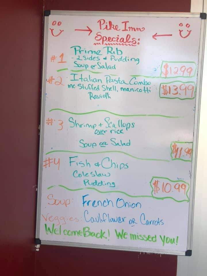 Shelly's Pike Inn - Houston, PA menu_pic