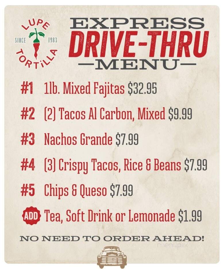 Lupe Tortilla 7 Woodlands - Shenandoah, TX menu_pic