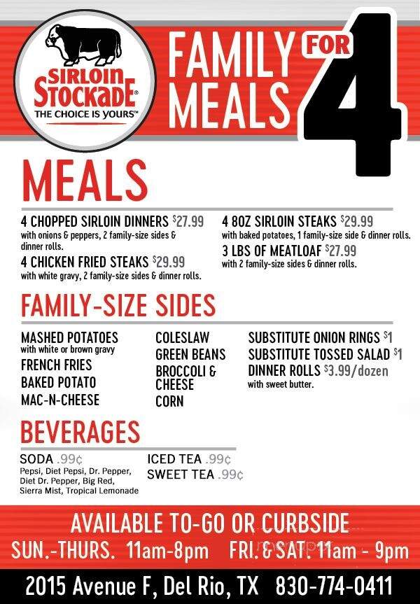 Sirloin Stockade - Del Rio, TX menu_pic