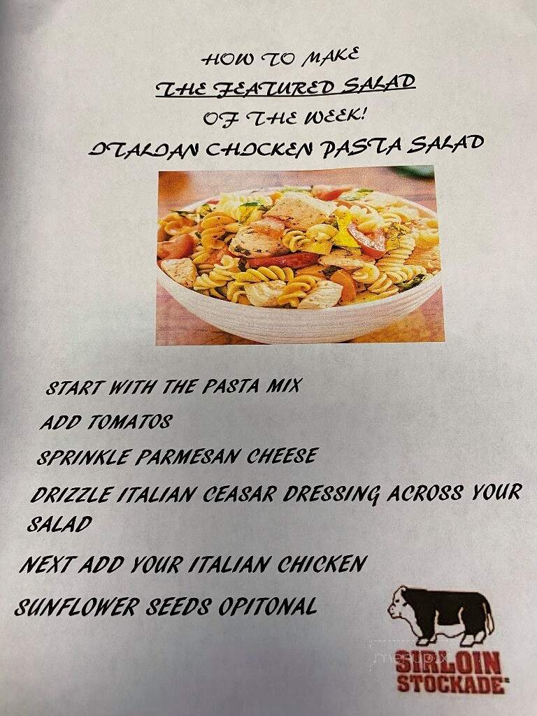 Sirloin Stockade - Del Rio, TX menu_pic